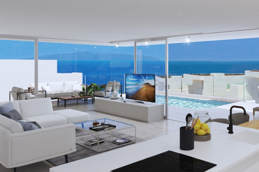 Moderne Design-Villa mit großem Garten, Schwimmbad und Meerblick in Rokabella, Costa Adeje