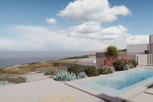 Neu gebaute Villa in ruhiger Lage mit spektakulärem Meerblick in Guía de Isora